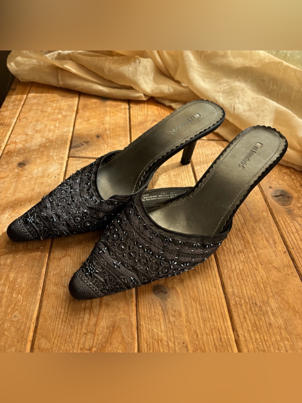 No Boundaries Black Beaded Kitten Heels
